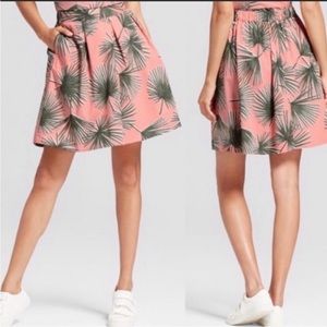 A New Day, Tropical Palm Print, A Line Skirt